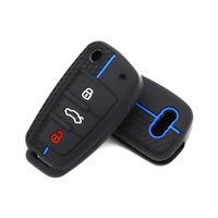 Pour Audi A3A4 Porte-clés de voiture pliable à 3 boutons Style nid d'abeille haut de gamme Nouveau boîtier de clé de voiture en silicone Fabriqué en Chine En stock