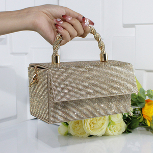 2024 New Designer Fashion Women's Diamond Evening Handbag Purse <strong>Clutch</strong> Ladies <strong>Silver</strong> Box Bag Rhinestone Purse Bag - Product Image 3