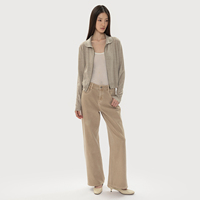 Cardigans pour femmes, col rabattu, fermeture éclair, en laine et lin, tricot torsadé, veste courte, vêtements d'extérieur pour femmes