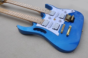 Flyoung <span class=keywords><strong>Guitarra</strong></span> Eléctrica de Doble Mástil (6 + <span class=keywords><strong>12</strong></span> <span class=keywords><strong>Cuerdas</strong></span>) Azul Metálico con Herrajes Dorados y Pastillas HSH a <span class=keywords><strong>Precio</strong></span> Económico - Product Image 4