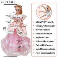 Figurines d'anime pour adultes de 20 pouces, entièrement en silicone artificiel avec squelette, membres mobiles, mannequin féminin, poupée de collection pour les 18 ans et plus