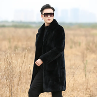 Manteau en fourrure de lapin Rex véritable de luxe pour homme YR229B, col de costume, véritable fourrure, pardessus