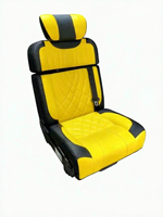 Siège passager simple en cuir de luxe jaune et noir, convertible en lit, compatible Sprinter, avec rabattement réversible, direct usine