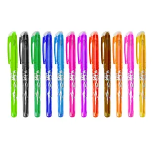 High quality 12 colors plastic magic disappearing ink erasable gel ink refill pen custom school gel pens for coloring