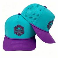 5-Panel Maßgefertigte Bestickte Sportliche Golfkappen Schnelltrocknend Unisex Hydro Wasserdicht Verstellbar Performance Laser-Lochdesign Perforiert