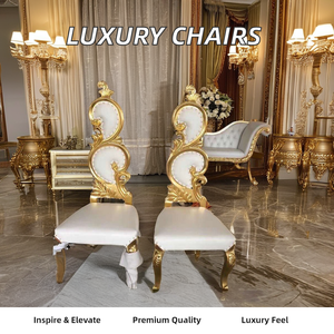 Moderne Luxus-Thronstühle mit hoher Rückenlehne aus Massivholz für Bankette, Events, Gastronomie und Hotels – ideal für königliche Hochzeiten erhältlich - Product Image 6