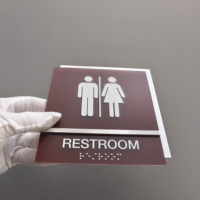 Panneau d'affichage adhésif conforme ADA pour signalisation de restaurant, signalisation d'escalier pour l'accessibilité conforme ADA