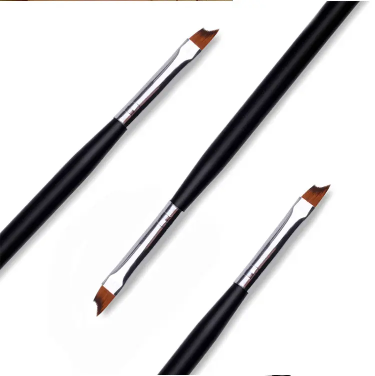 DKW Single Pack Slant Tip Crescent Moon French Petal Color Multi-Purpose Pen Black Handle Gel Acrylic Painting Nail Art Tools