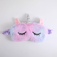Mignon licorne sommeil masque pour les yeux doux Satin sieste nuit visière couverture confortable bandeau Animal sommeil couvre-yeux