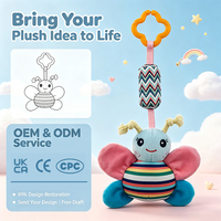 En gros, Jouet hochet papillon pour bébé, peluche sensorielle sonore et froissée, poupée suspendue pour poussette, siège auto, berceau, développement du nouveau-né
