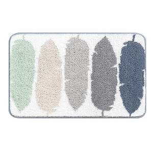 Alfombra de baño rectangular con diseño geométrico abstracto, absorbente, antideslizante, lavable a máquina. - Product Image 2