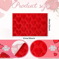 Napperons et Chemins de Table 3D Matelassés Brodés Cœur Saint-Valentin en Fausse Fourrure Douce et Pelucheuse Jacquard Printemps-Été Lavables et Durables