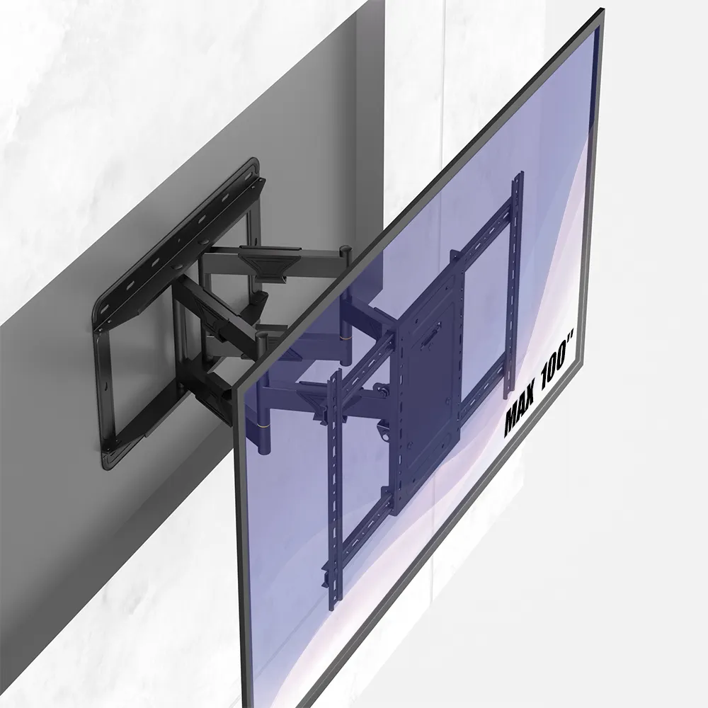 Charmount Max VESA 600*400Mm Tugas Berat Artikulasi TV Bracket Dinding Besar Gerak Penuh TV Dinding Mount untuk 85 Inci TV