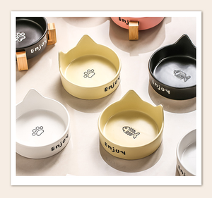 Ensemble de bols pour chat en céramique moderne personnalisé avec support durable et arrondi pour animaux de compagnie Nourriture et eau en boîte Vente en gros - Product Image 6