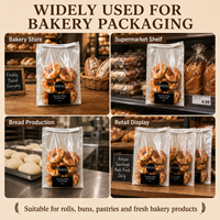Sacs à pain transparents en CPP avec logo personnalisé, emballage plastique pour boulangerie, pour le stockage et la présentation du pain