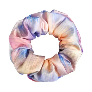 16/19/22/25 momme Custom Size Printing Silk Scrunchie Custom Logo Silk Scrunchies Set Pure Mulberry Silk Hair ties Printed Hair