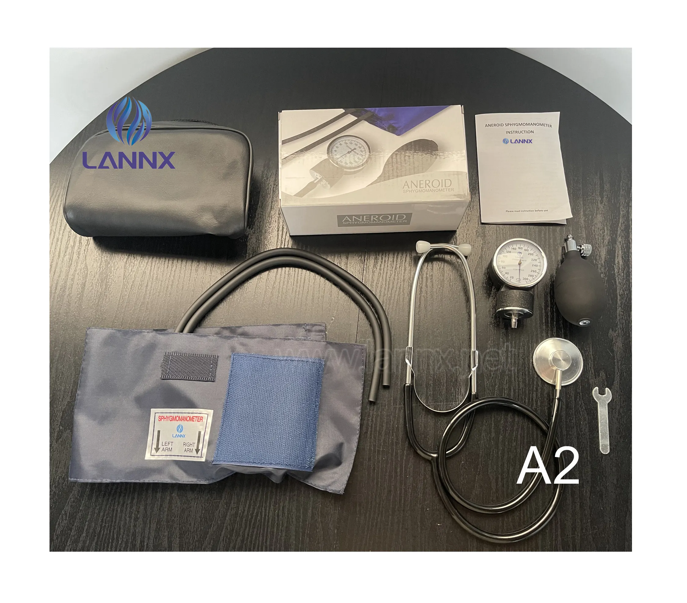LANNX A2 Household medical device aneroid sphygmomanometer manual and stethoscope Upper Arm blood pressure monitor