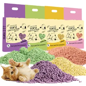 Litière pour chat tofu 6L personnalisée OEM sable pour animaux de compagnie litière pour chat tofu sable