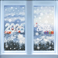 Autocollants de fenêtre 3D imperméables pour Noël 2026 - Décoration festive pour la maison et le bureau, 4 pièces, design de dessin animé