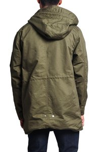 <strong>Custom</strong> USA Men's <strong>MA</strong>-1 Bomber Style Anorak Jacket Safari Coat Hooded Long Olive Medium 100% Cotton - Product Image 5