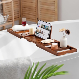 Plateau de bain Fun Memories - Plateau de bain rectangulaire multifonctionnel réglable et antidérapant avec porte-verre à <span class=keywords><strong>vin</strong></span>, support pour téléphone et support pour livre - Product Image 2