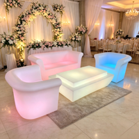Ensemble de canapés lumineux pour salon, mobilier d'extérieur solaire pour appartements et villas, utilisation intérieure/extérieure
