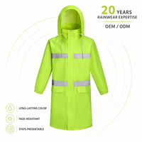 Veste de travail réfléchissante double face en Oxford 150D avec revêtement PVC vert vif pour l'entretien routier, logo et couleur personnalisés