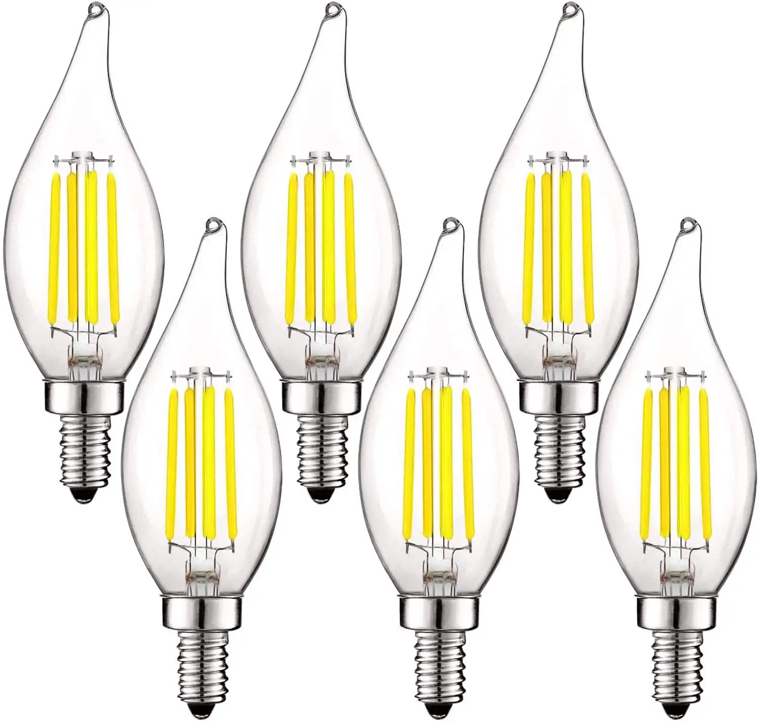 E12 E14 LED Candle Bulb Dimmable 3.5W Warm White 2700K C35 Vintage Filament Lighting Bulb Energy Saving