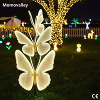Lampe LED Papillon à Ailes Mobiles Momovalley, Lumière Décorative 3D Étanche pour Jardin, Mariage, Fête, Noël