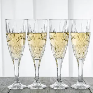 200 Ml Luxury High Stemmed Crystal Champagne Flute Glasses