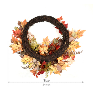 High Quality Customized Luxury <b>Pinecone</b> Red Fruit Decorative Christmas Artificial Wreath for Front Door Wall - Product Image 2