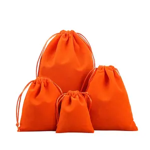 Tas kanvas personalisasi warna-warni tas serut ganda dan tas penyimpanan tali serut