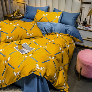 <strong>Horse</strong> Print Luxury Polyester <strong>Bedding</strong> <strong>Set</strong> Shining Shiny Wedding Bed Sheet Nude Sleep <strong>Bedding</strong> <strong>Set</strong> - Product Image 4