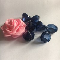 Pot à crème en forme de diamant bleu 5g, récipient pour crème pour les yeux, pot à poudre scintillante conique