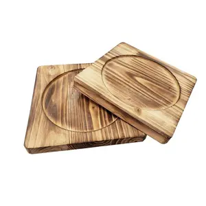 Kreative Küche Brown Wood Trivet Isolation Geschirr Schüssel Teekanne Pads Hot Pot Holders Hitze beständige Matte