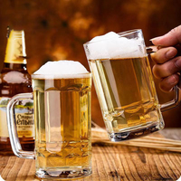 Offres Spéciales Grands verres à bière avec poignée 14 onces en verre Steins Classic Beer Mug glasses