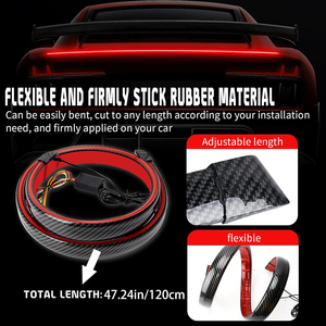 Phổ sợi carbon <span class=keywords><strong>Spoiler</strong></span> môi cho xe ô tô & Xe tải 12V LED dải thứ ba phanh & tín hiệu lần lượt phía sau mái cánh thân cây loại tự động - Product Image 4