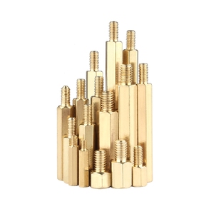 Entretoise hexagonale en laiton poli mâle-<span class=keywords><strong>femelle</strong></span>, poteau de support de carte mère, colonne de carte PCB, boulon <span class=keywords><strong>d</strong></span>'entretoise de carte mère, filetage UNC, 2 écrous - Product Image 1