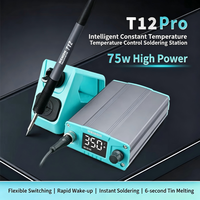 Estación de Soldadura Digital T12Pro 220V, Herramienta de Reparación de Alta Frecuencia, Calibración Automática, Pantalla Digital, Punta de Cuchilla, Corriente de 4A