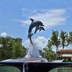 Dauphin en bronze de jardin extérieur et fontaine d'eau en forme de sirène grandeur nature - Product Image 5