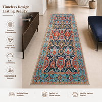 Tapis d'intérieur vintage de style persan imprimé en polyester, fabriqué à la machine, rembourré, lavable, antidérapant, fabricant OEM ODM personnalisé, certifié OEKO-TEX