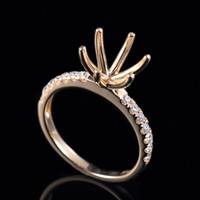 En gros, montures de bague classiques semi-montées en or massif 10k 14k 18k pour diamant de laboratoire et moissanite, pour mariages