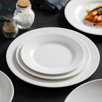 Echantillon gratuit vente en gros d'assiettes plates en mélamine, service d'assiettes en plastique blanc pour mariage