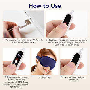 Masseur oculaire chauffant USB avec vibration et masque oculaire en soie à vapeur chaude réutilisable pour le sommeil - Product Image 6