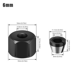 Kit de conversion de fraiseuse avec mandrin à écrous 6mm/8mm pour machine à tailler - Product Image 2