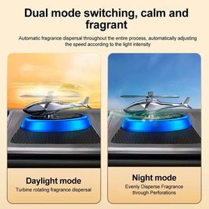 Solar Powered Rotation Helicopter Solar Aromatherapy Car Air Freshener Alloy+ABS Wooden Fragrance Auto Aroma Diffuser - Product Image 4
