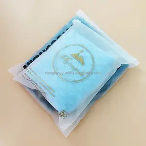 custom printed frosted zipper plastic clothing bag pouch ziplock packing polyethylene zipper plastic bag with logo