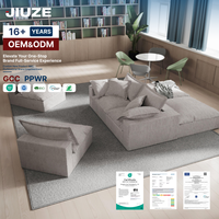 Ensemble de canapés paresseux en tissu ultra doux de style nordique avec un design patchwork créatif et une fonction anti-poussière pour le salon