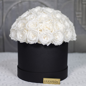 Nuovo tipo all'ingrosso UKIQUEEN regalo di San Valentino di lusso forma rotonda velluto fiori conservati rose in scatola - Product Image 4