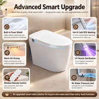 Nouvelle Conception Dorée - Toilette Intelligente en Céramique avec Bidet Intégré, WC sur Pied, Siège Chauffant, Télécommande, Luxe pour Salle de Bain